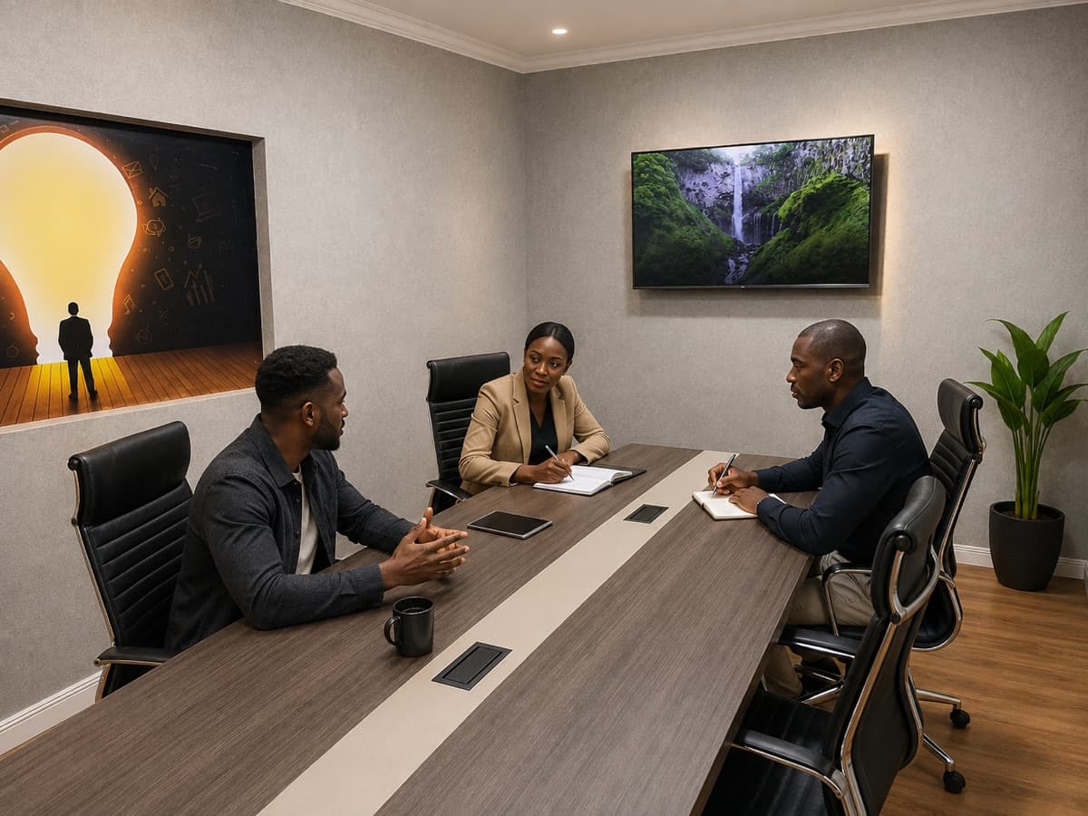 Sala de reunião do coworking Gesprin, Luanda